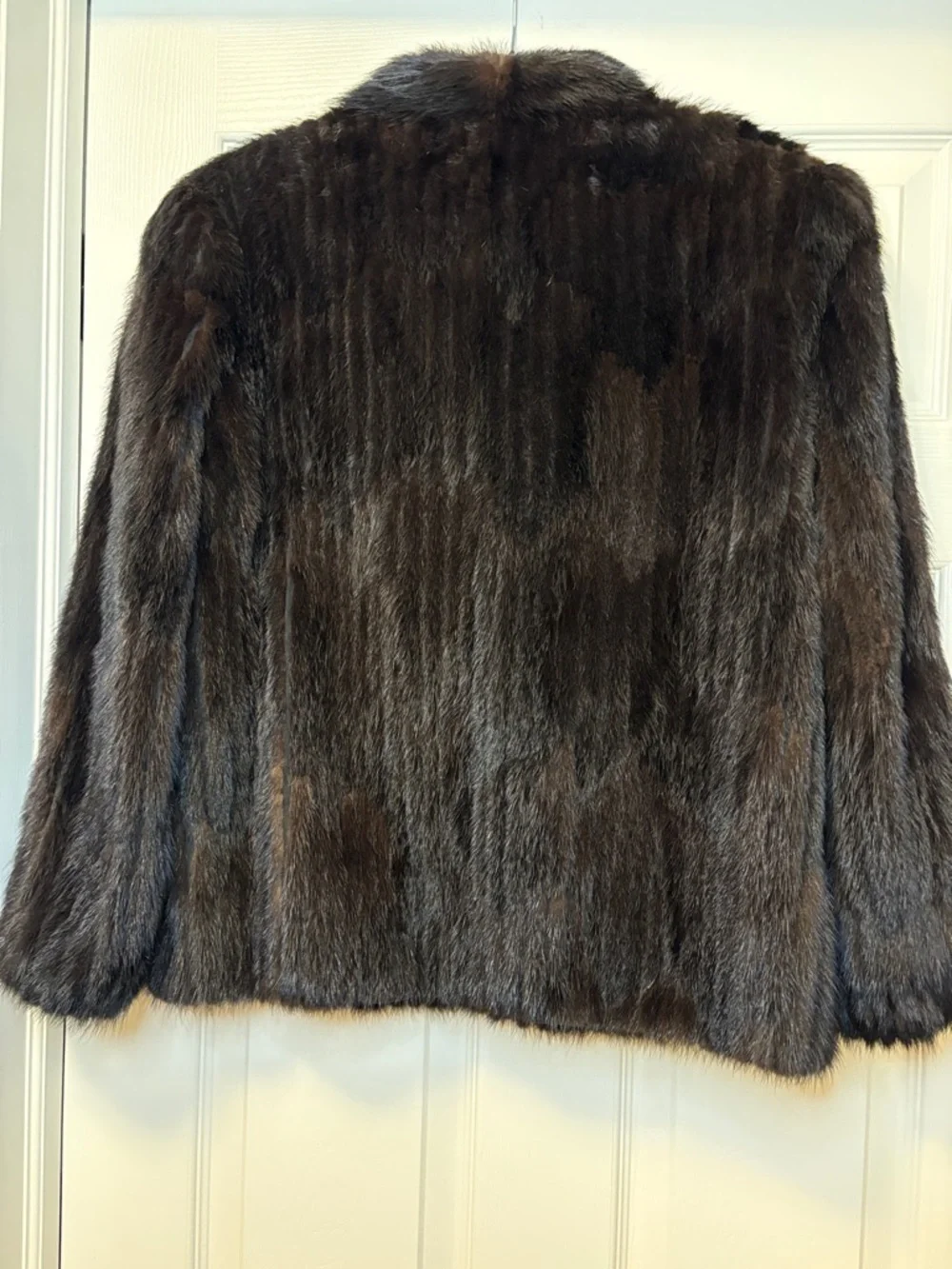 Saga Mink Brand Dark Brown/Black Mink Fur Jacket - Picture 2 of 9